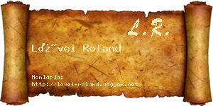 Lövei Roland névjegykártya