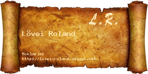 Lövei Roland névjegykártya